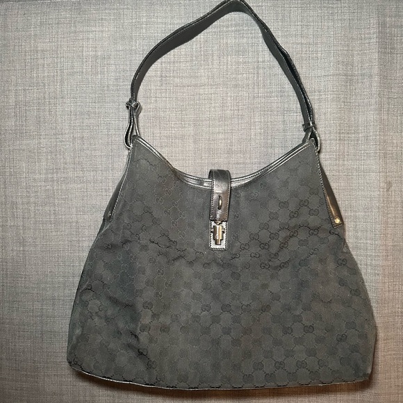 Gucci Jackie large hobo bag black with silver buckle - Picture 2 of 12